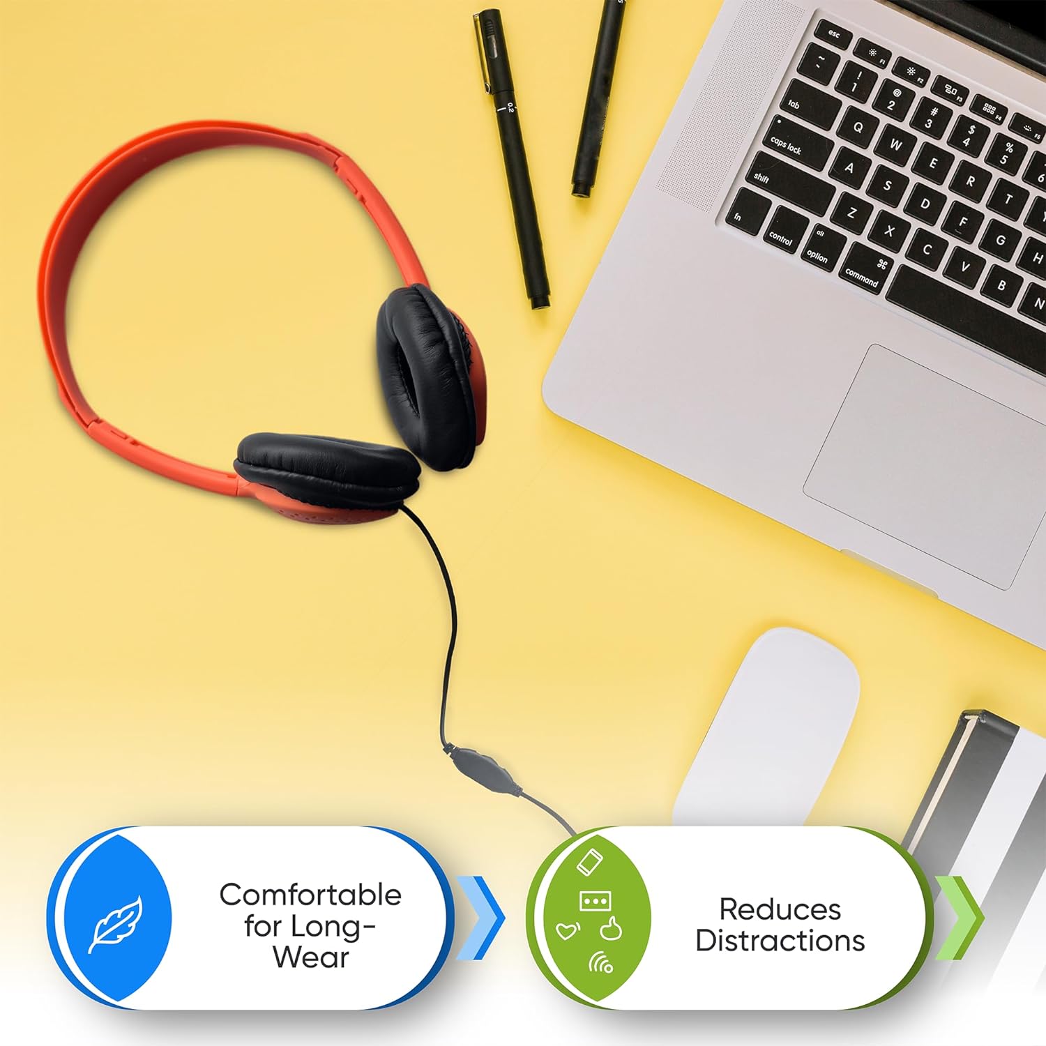 Bulktech Wired On-Ear Leather Headphones with 3.5mm Connector and Remote Control for Volume, Bulk Wholesale