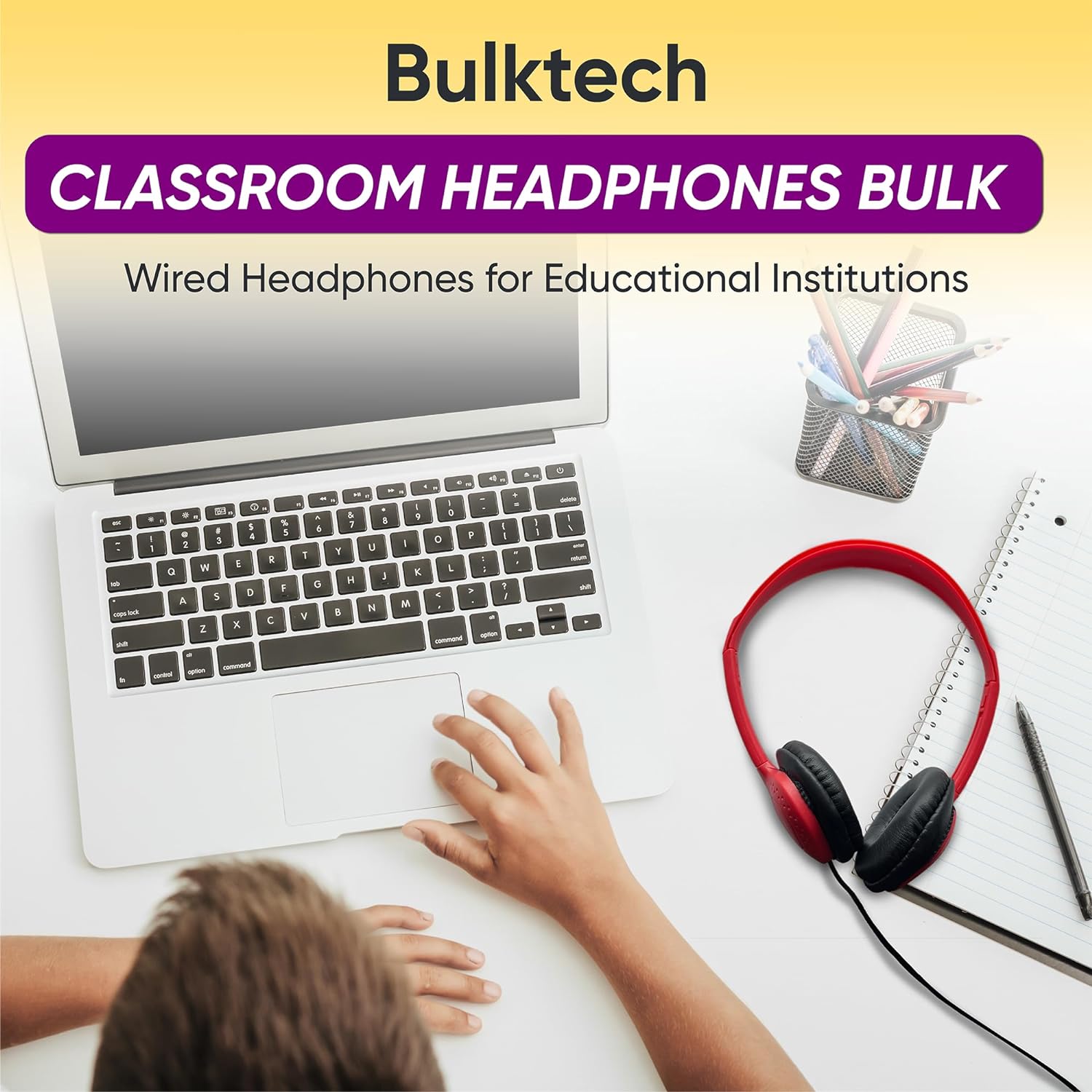 Bulktech Wired On-Ear Leather Headphones with 3.5mm Connector, Bulk Wholesale