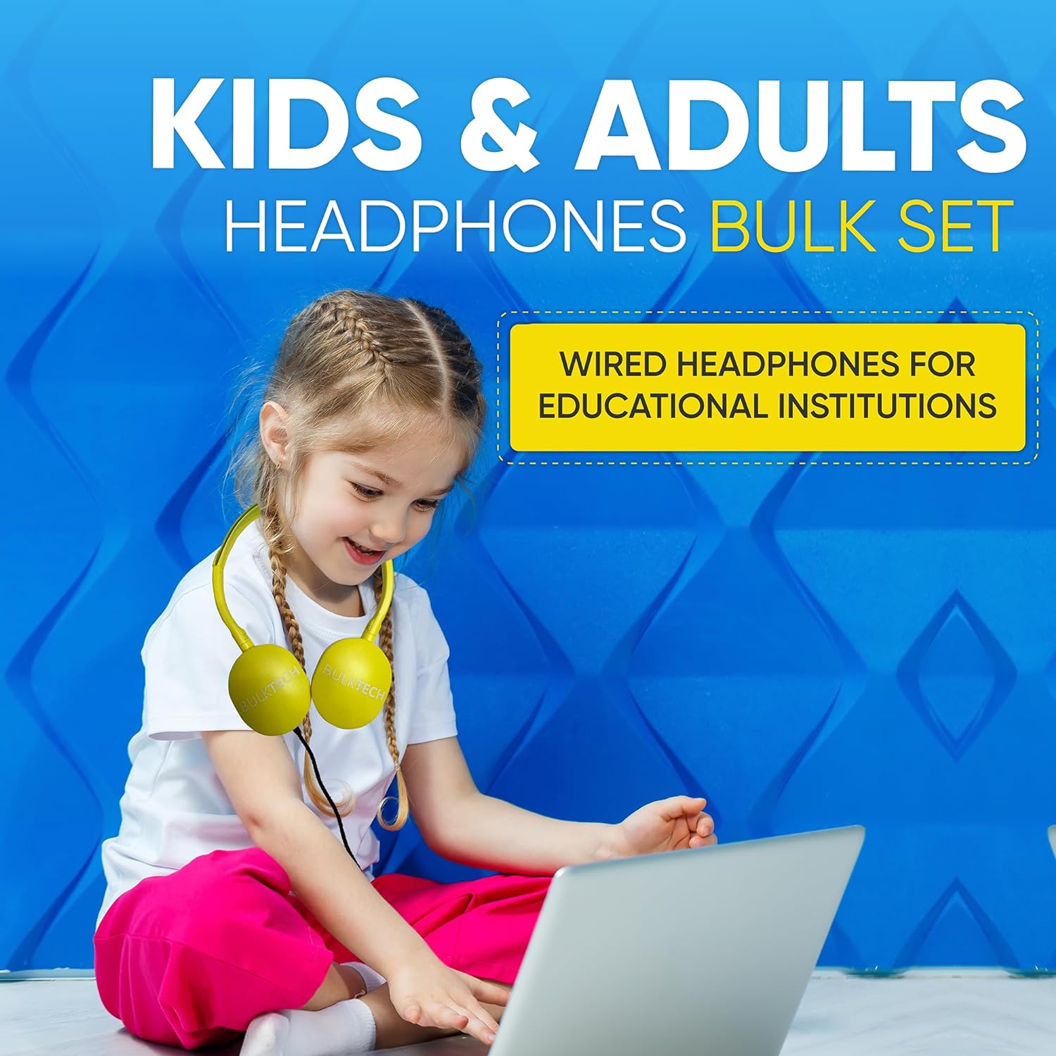 Bulktech Wired On-Ear Rubber Headphones with 3.5mm Connector, Bulk Wholesale