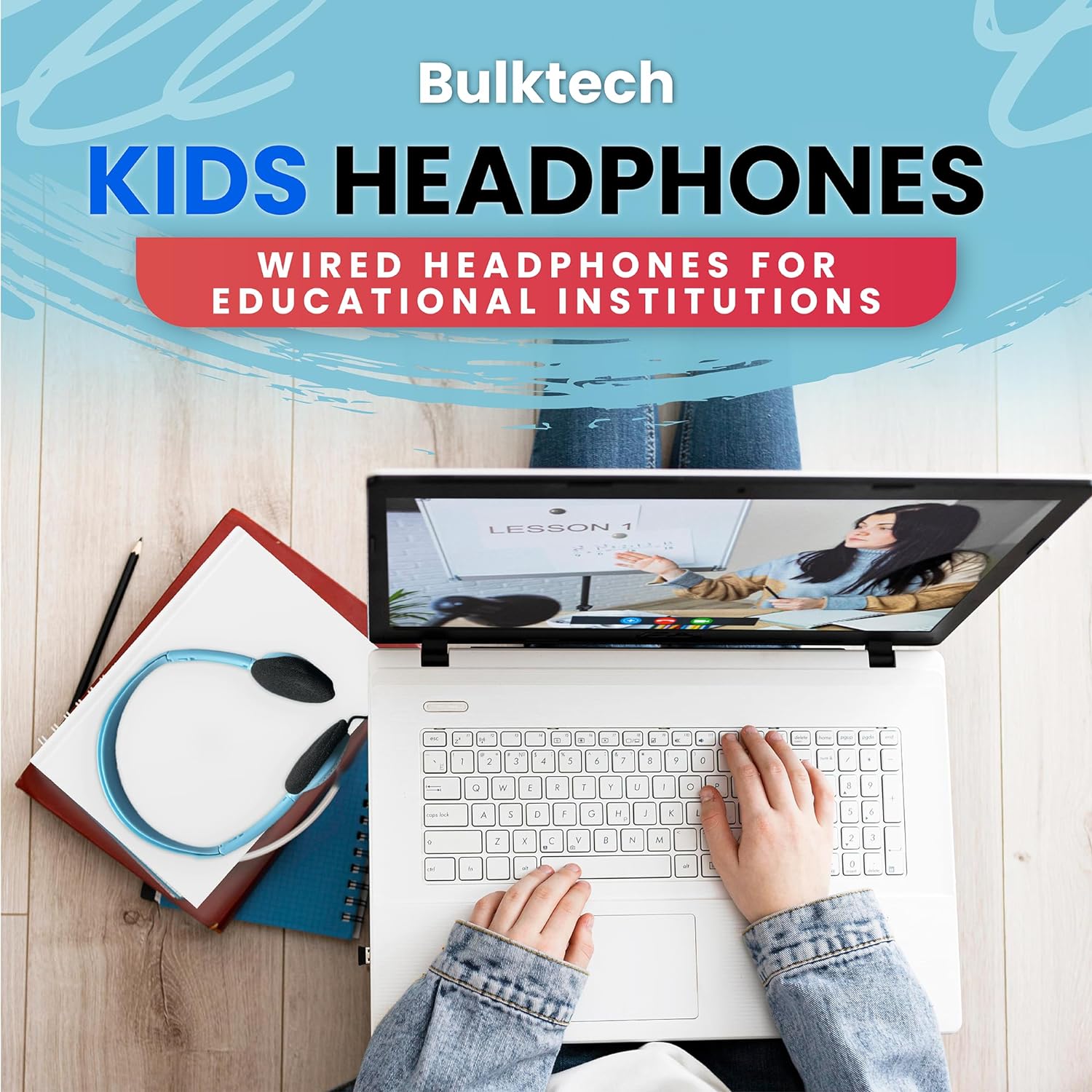 Bulktech Wired On-Ear Headphones with 3.5mm Connector, Microphone with Built-in Remote to Control Music, Phone Calls, Bulk Wholesale